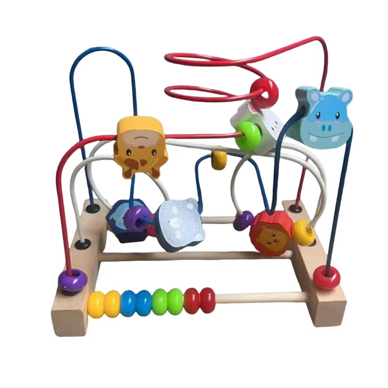 Wooden Roller Coaster Bead Maze – Classic Toddler Learning Toy