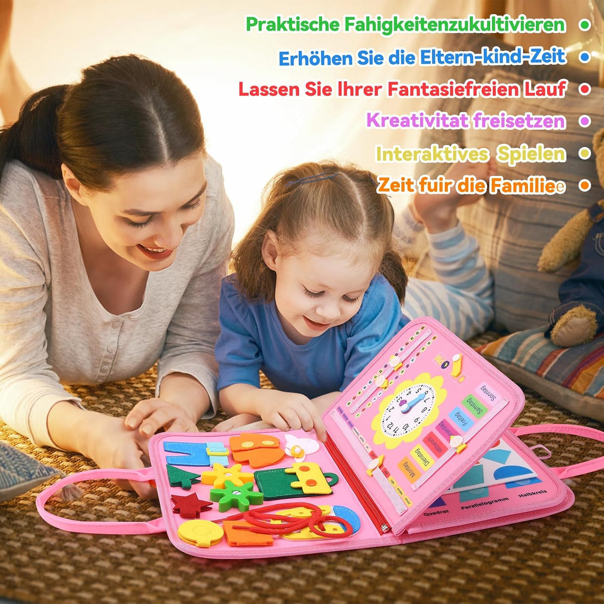 Montessori Felt Busy Board – Sensory Activity Book for Toddlers