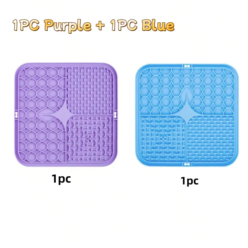 Calming Lick Mat for Dogs – 2-Pack Silicone Slow Feeder with Suction Cups