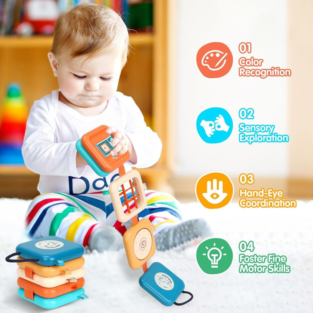Montessori Airplane Activity Cube – 8-in-1 Travel Busy Toy
