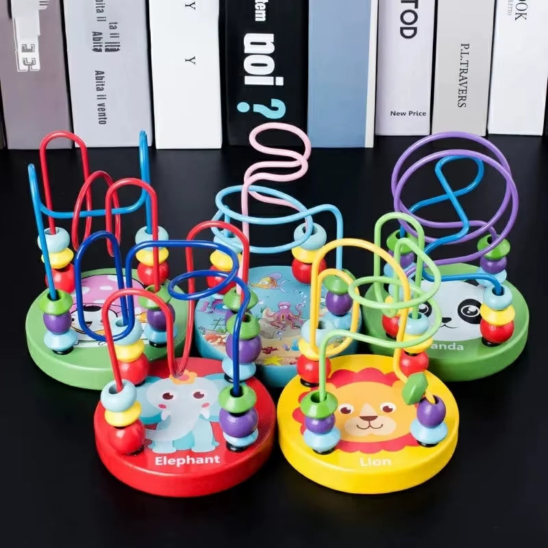 Wooden Roller Coaster Bead Maze – Classic Toddler Learning Toy