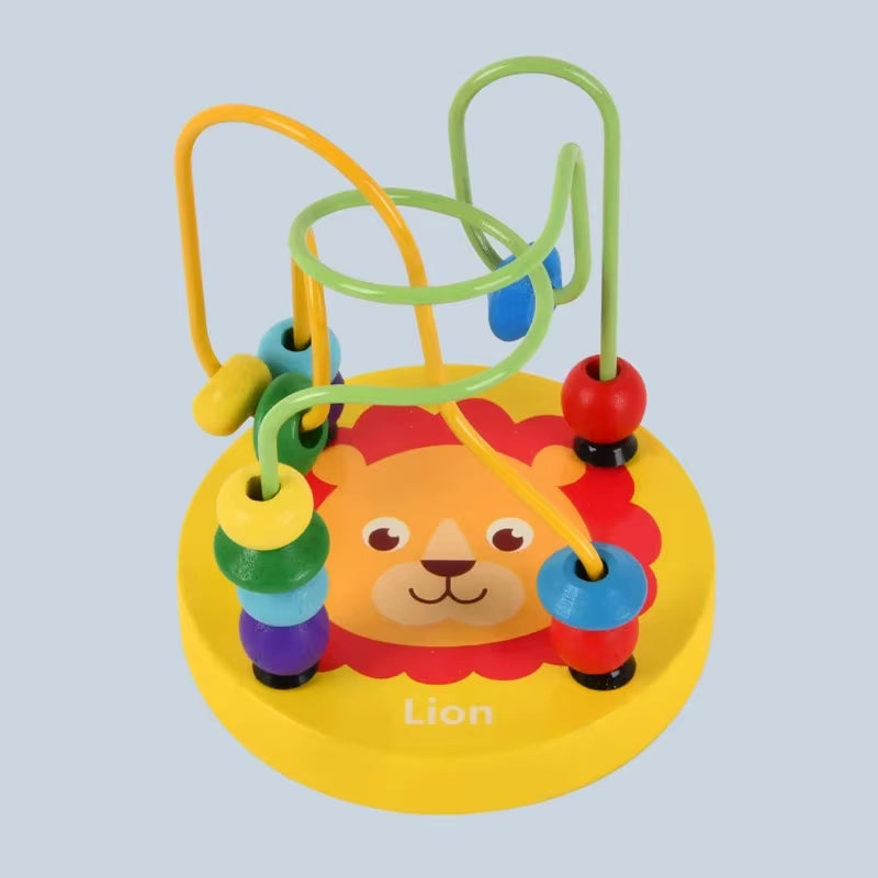 Wooden Roller Coaster Bead Maze – Classic Toddler Learning Toy