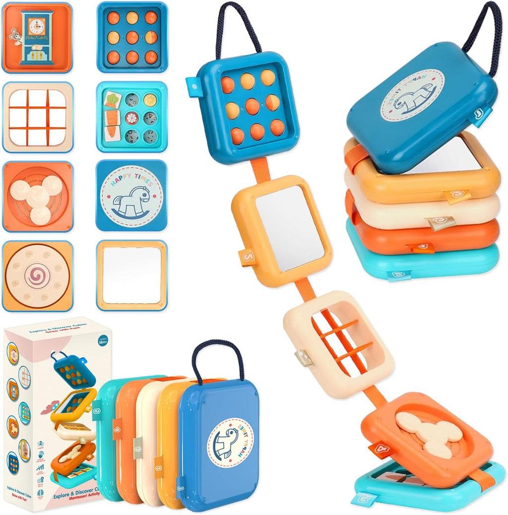Montessori Airplane Activity Cube – 8-in-1 Travel Busy Toy