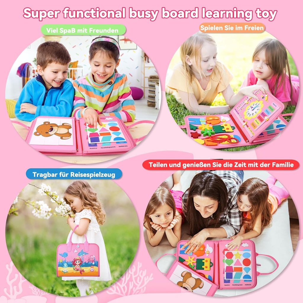 Montessori Felt Busy Board – Sensory Activity Book for Toddlers