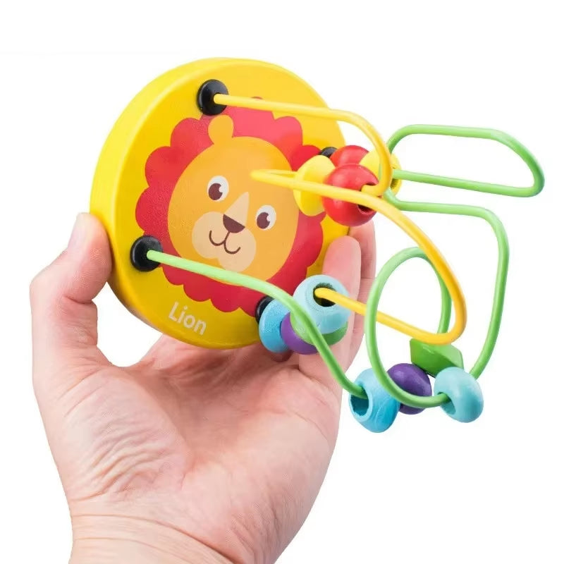 Wooden Roller Coaster Bead Maze – Classic Toddler Learning Toy