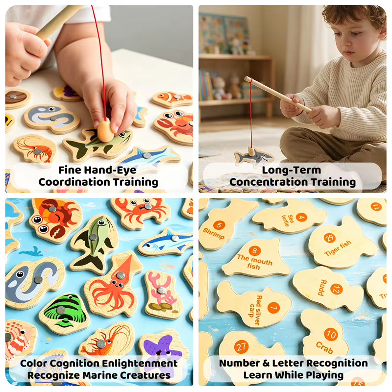 Wooden Magnetic Fishing Game – Montessori Fine Motor Toy