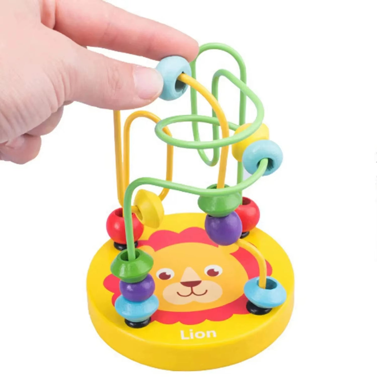 Wooden Roller Coaster Bead Maze – Classic Toddler Learning Toy