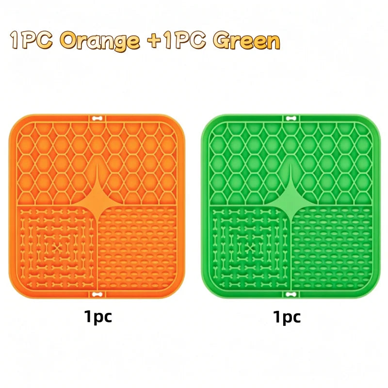 Calming Lick Mat for Dogs – 2-Pack Silicone Slow Feeder with Suction Cups