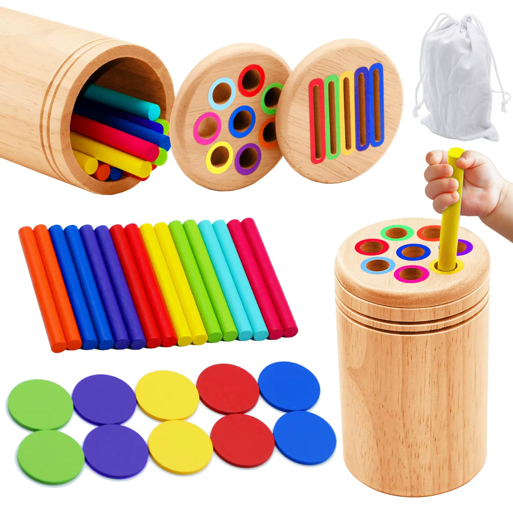 Montessori Wooden Colour & Shape Sorting Set
