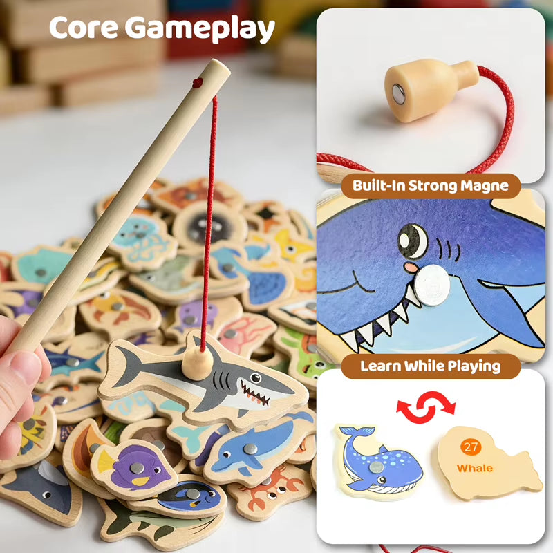 Wooden Magnetic Fishing Game – Montessori Fine Motor Toy