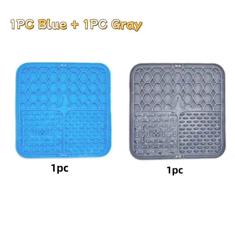 Calming Lick Mat for Dogs – 2-Pack Silicone Slow Feeder with Suction Cups