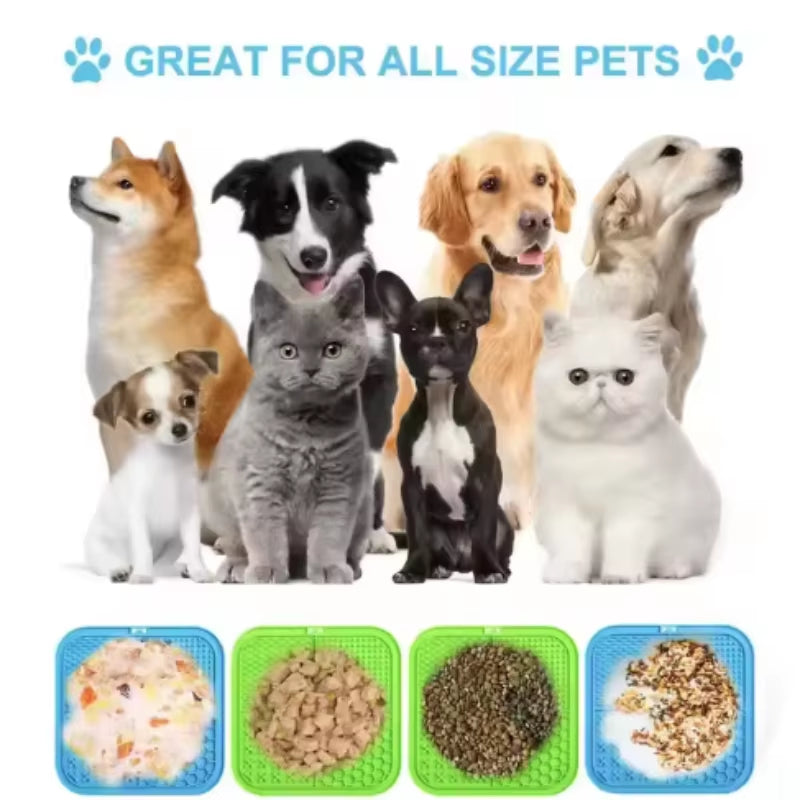 Calming Lick Mat for Dogs – 2-Pack Silicone Slow Feeder with Suction Cups