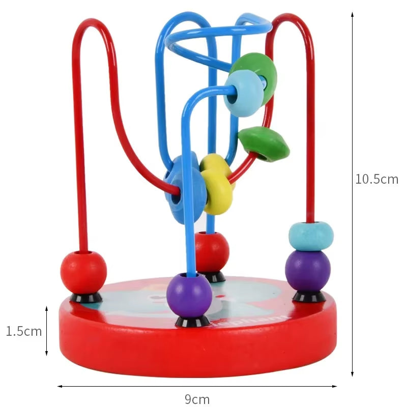 Wooden Roller Coaster Bead Maze – Classic Toddler Learning Toy