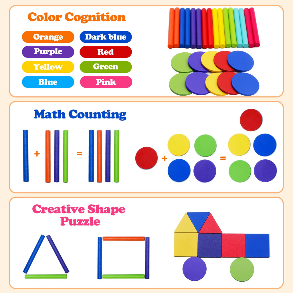 Montessori Wooden Colour & Shape Sorting Set