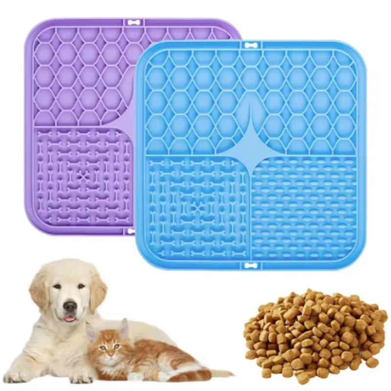 Calming Lick Mat for Dogs – 2-Pack Silicone Slow Feeder with Suction Cups
