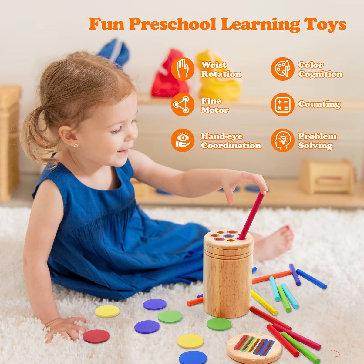 Montessori Wooden Colour & Shape Sorting Set
