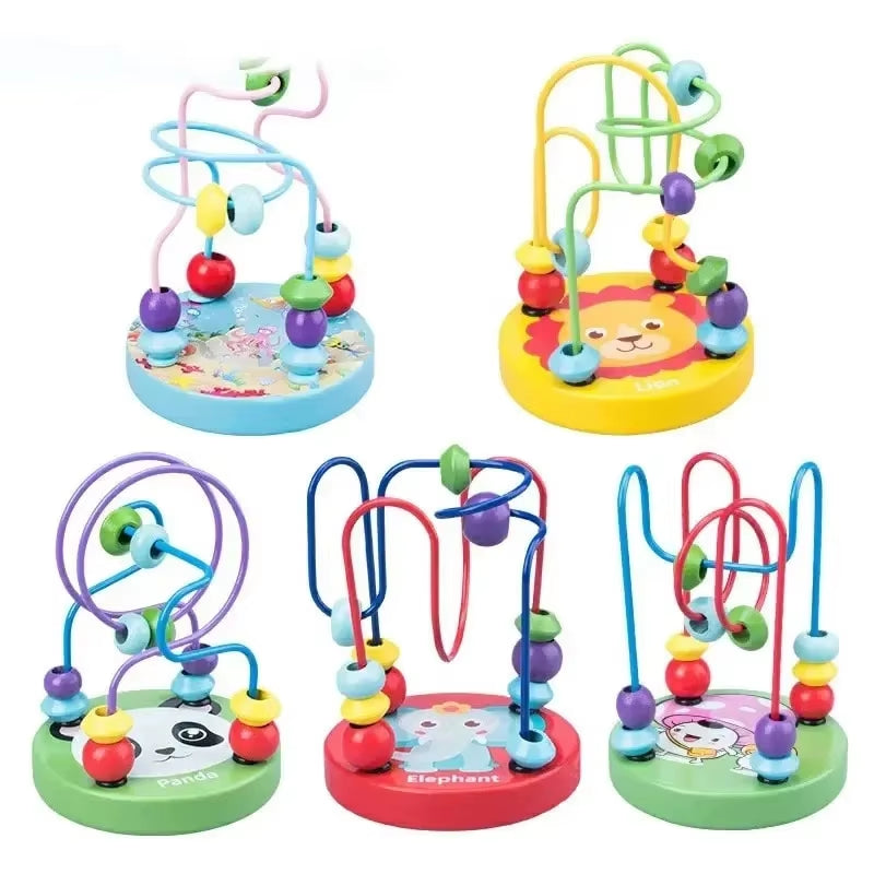 Wooden Roller Coaster Bead Maze – Classic Toddler Learning Toy
